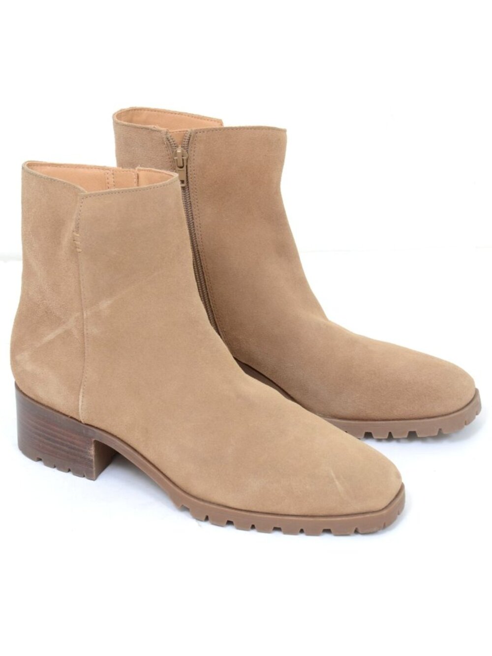 Crown Vintage Women's 11M Suede Lug Sole Chelsea Ankle Boots Boho Hippie Western